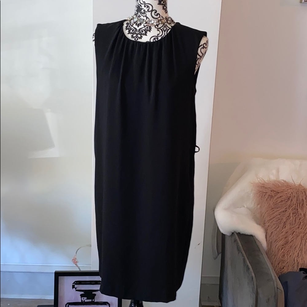 Zara chiffon dress ruched neckline no belt